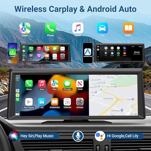 Wireless Portable with Apple CarPlay Screen,8.1″ Touch Screen Car Stereo with 2K