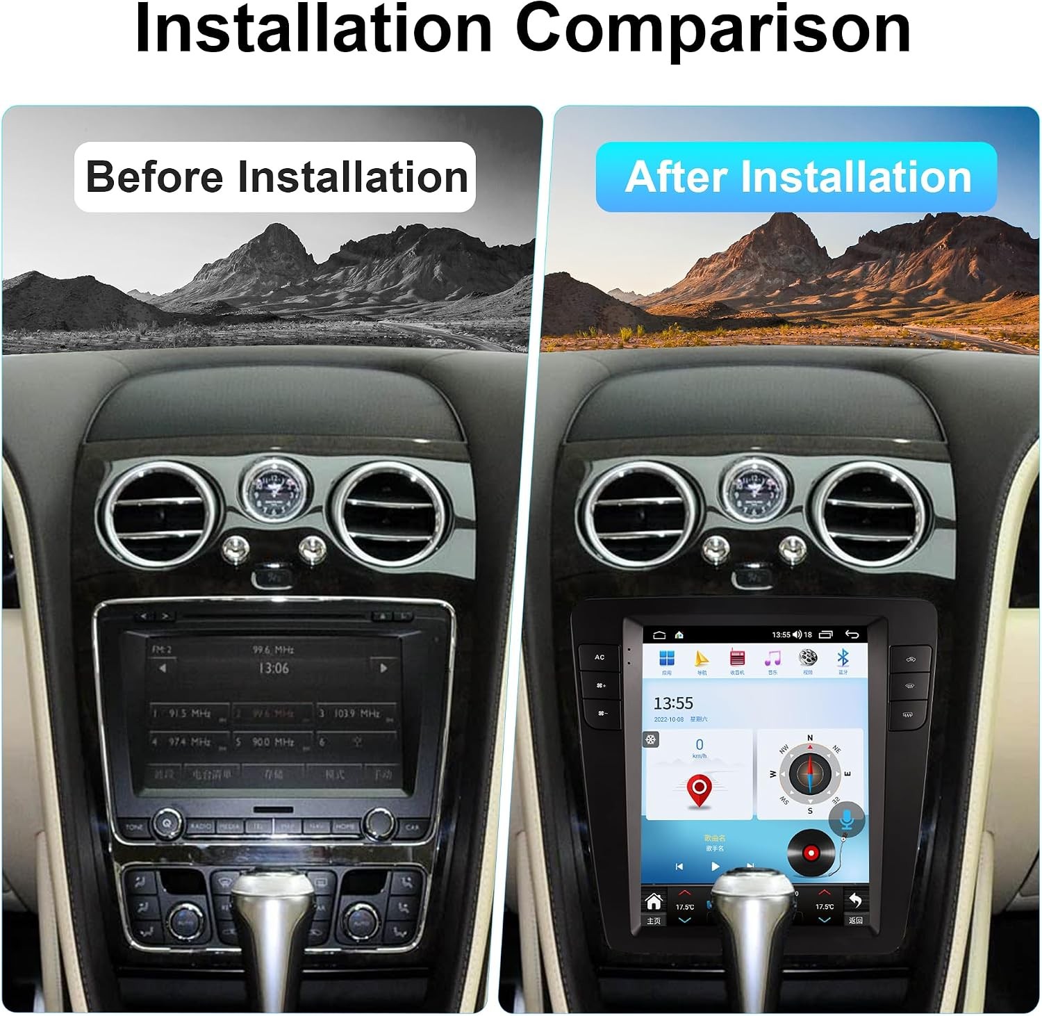 9.7” Vertical Android Radio For Bentley Flying Spur Continental CarPlay 4+64GB