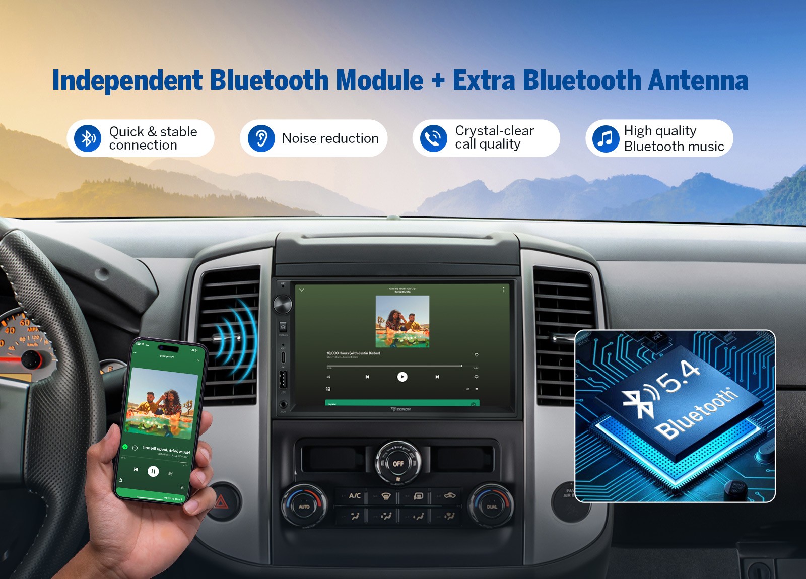 Eonon UX7A Android Auto 7″ Car Stereo 4+64 IPS CarPlay GPS Navigation Head Unit