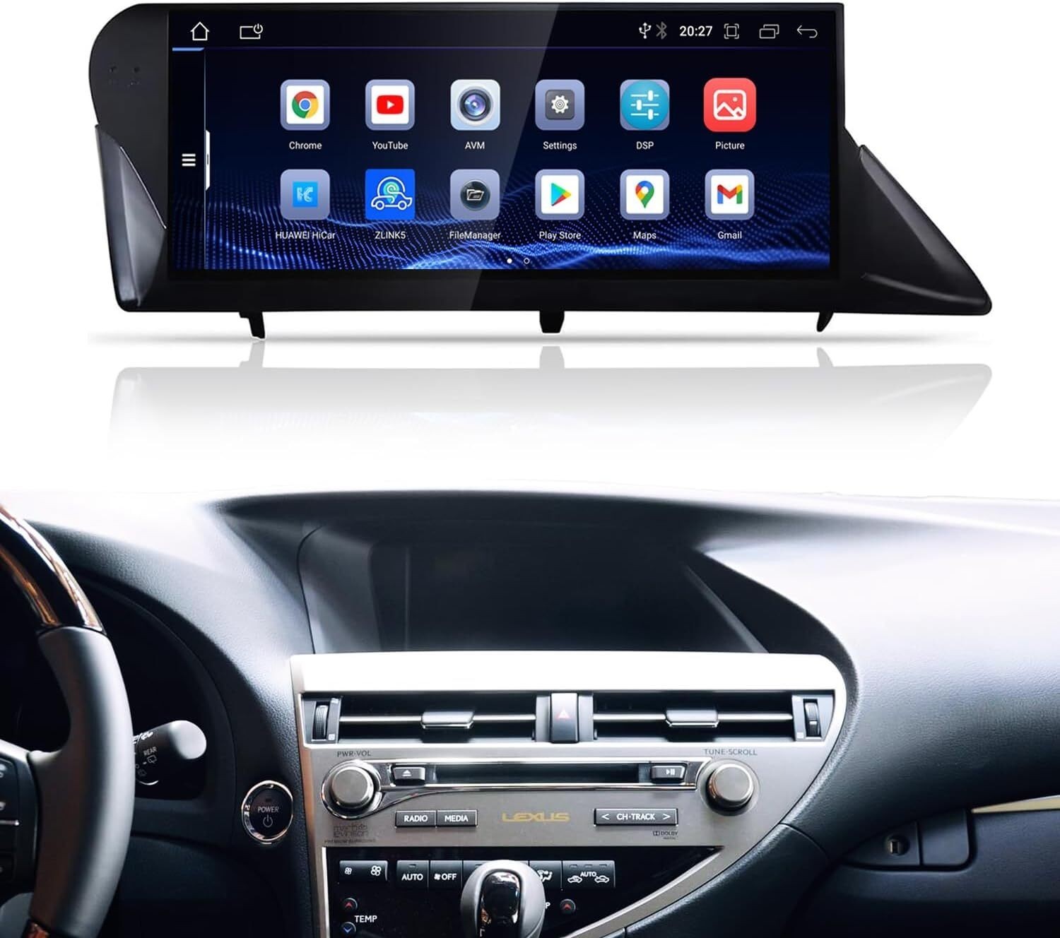 For Lexus RX RX350 RX450H 4+64G 10.25″ Car GPS Stereo Radio Android Navigation