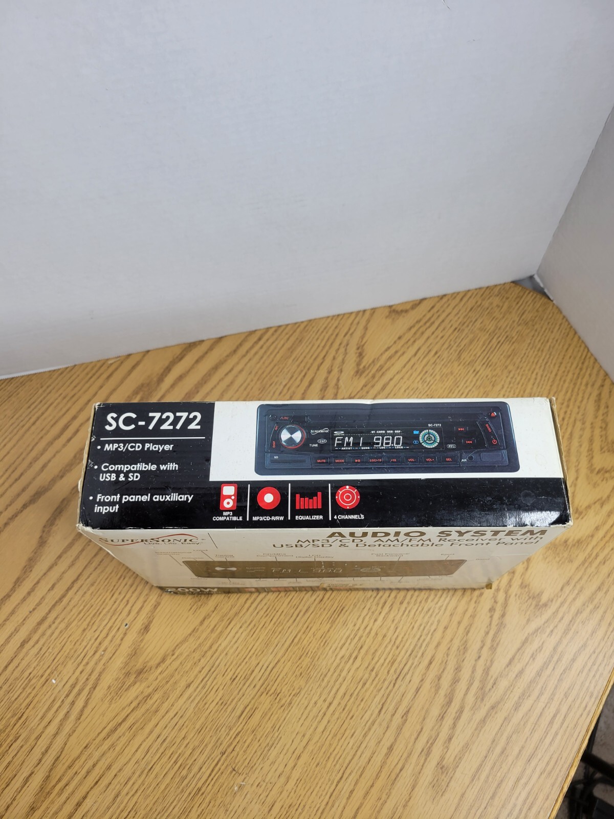 Supersonic SC-7272 Car In Dash Audio Unit Single DIN AM/FM USB AUX – Open Box