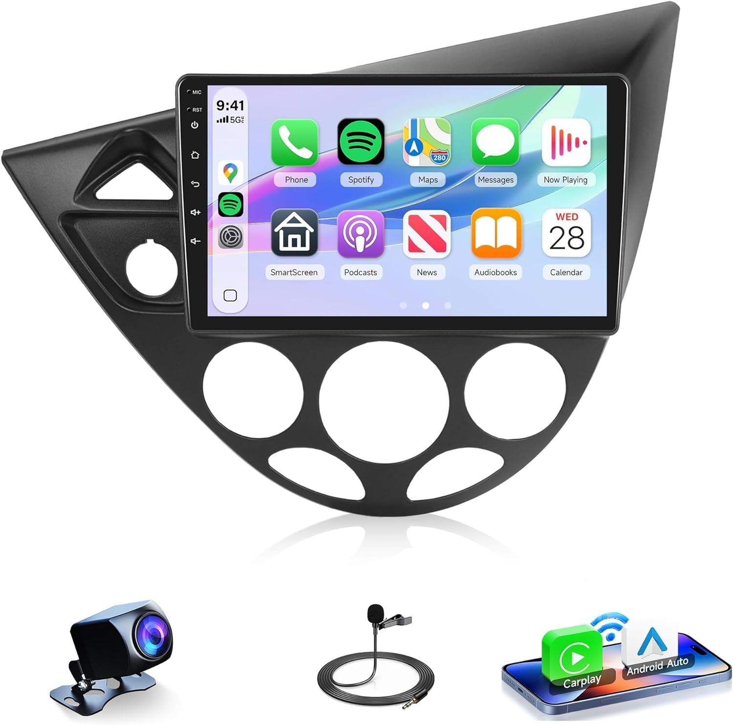 4+64G Car Radio Stereo Carplay For 2000-2004 Ford Focus GPS Navi Camera 1280*800