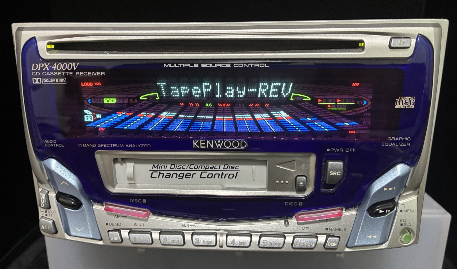 KENWOOD DPX-4000V Car Audio 2DIN CD Cassette 13PIN-BUS RCA Working Tested JDM