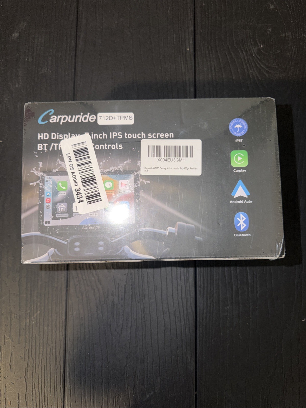 Carpuride W712D TPMS Wireless Carplay Wired Controlled Rotatable screen Dash Cam