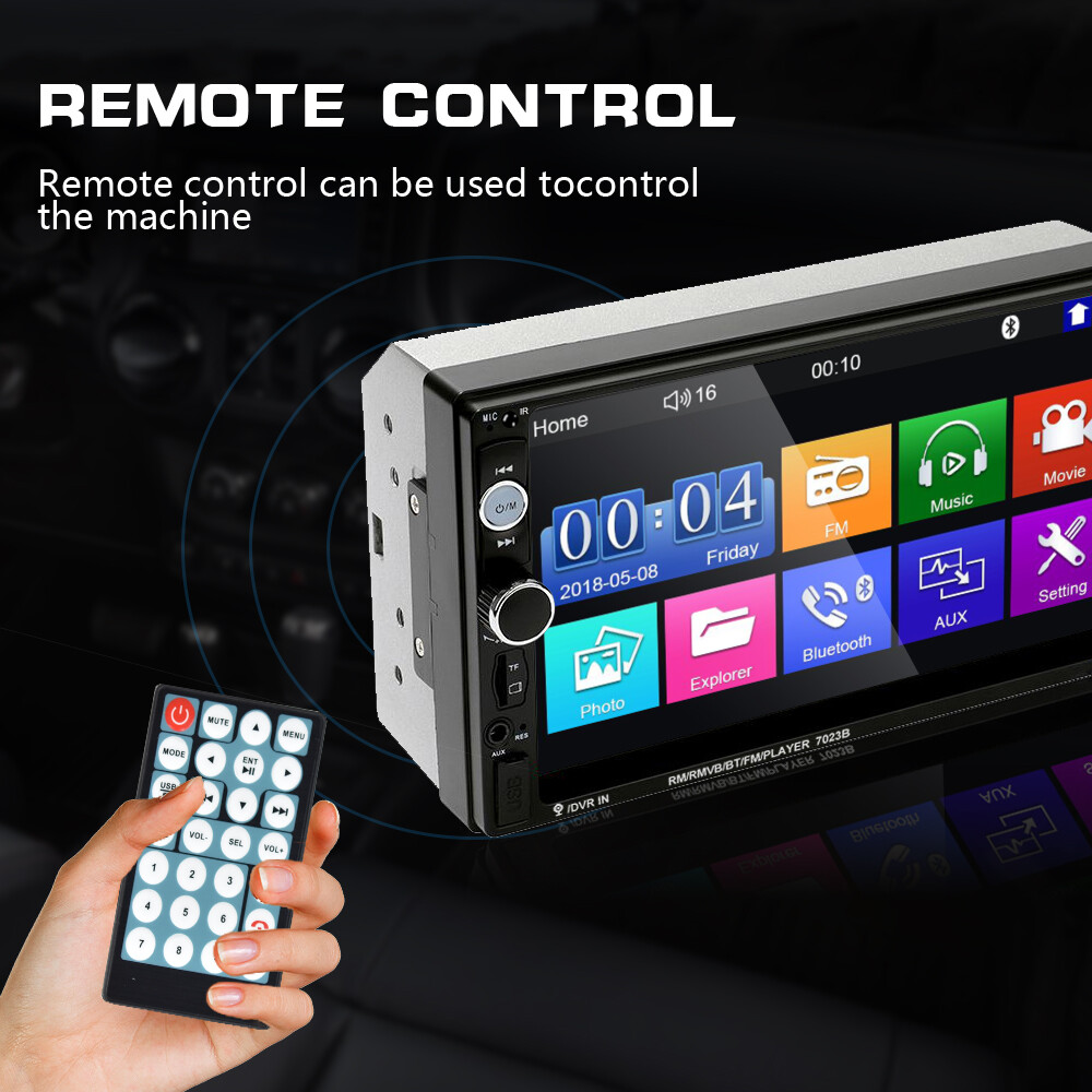 7″ Double 2 DIN Car Radio Stereo Bluetooth FM USB TF AUX IOS/Android MP5 Player