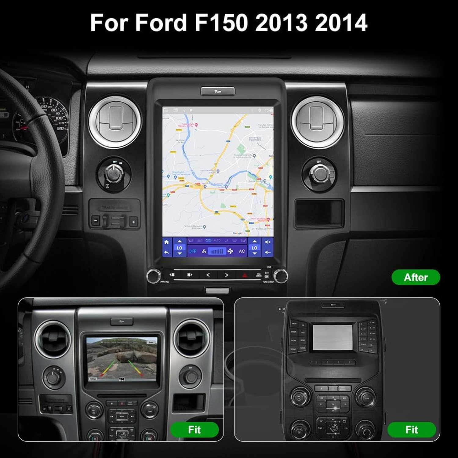 For Ford F150 2013 2014 12.1″Android 13 Tesla Apple CarPlay Radio Stereo 6+128GB