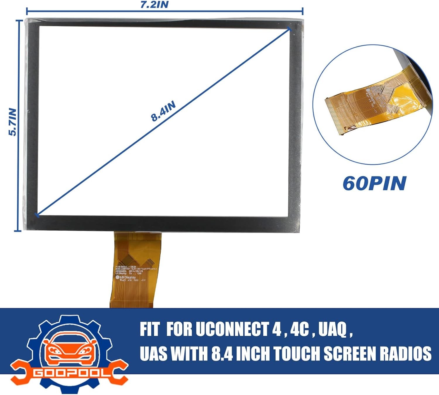 Uconnect Touch Screen Digitizer Replacement Radio Navigation Fit Ram Jeep Dodge