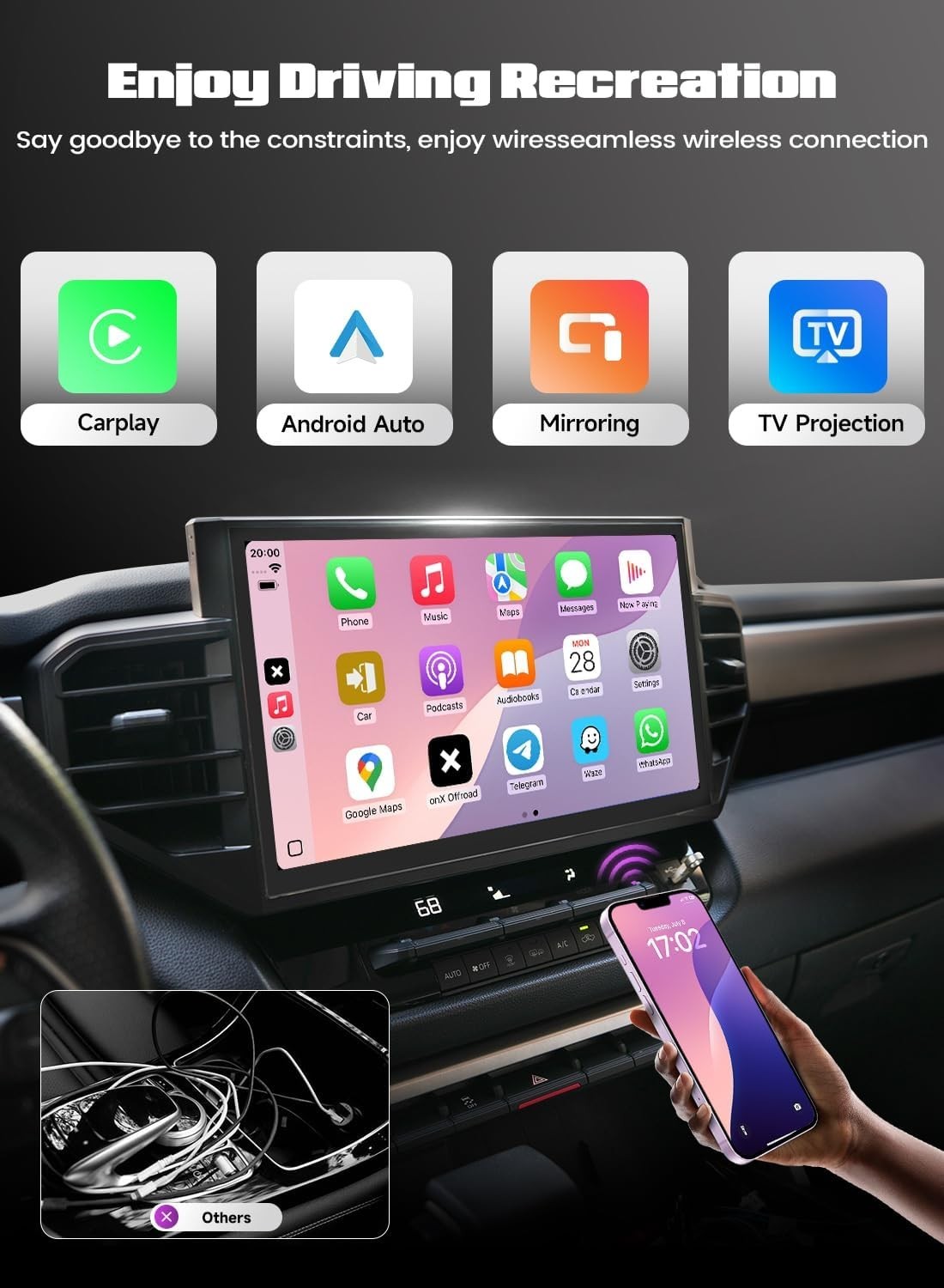 Dasaita 14″ Car Stereo for Toyota Tundra 2022-2025 2K QLED Carplay BT 5.0 AM/FM