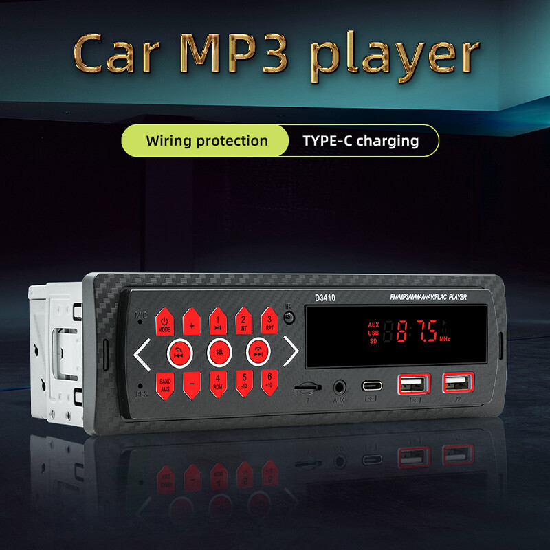 Single 1 Din Car Radio Bluetooth Stereo FM/USB/AUX Head Unit In-Dash MP3 Player