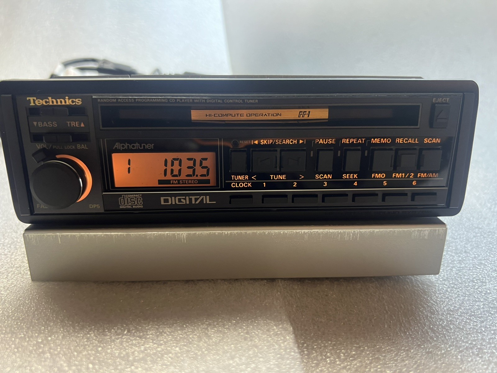 Vintage Technics CQ-DP5EU AM/FM CD Player Car Stereo Digital Tuner Super Rare!!