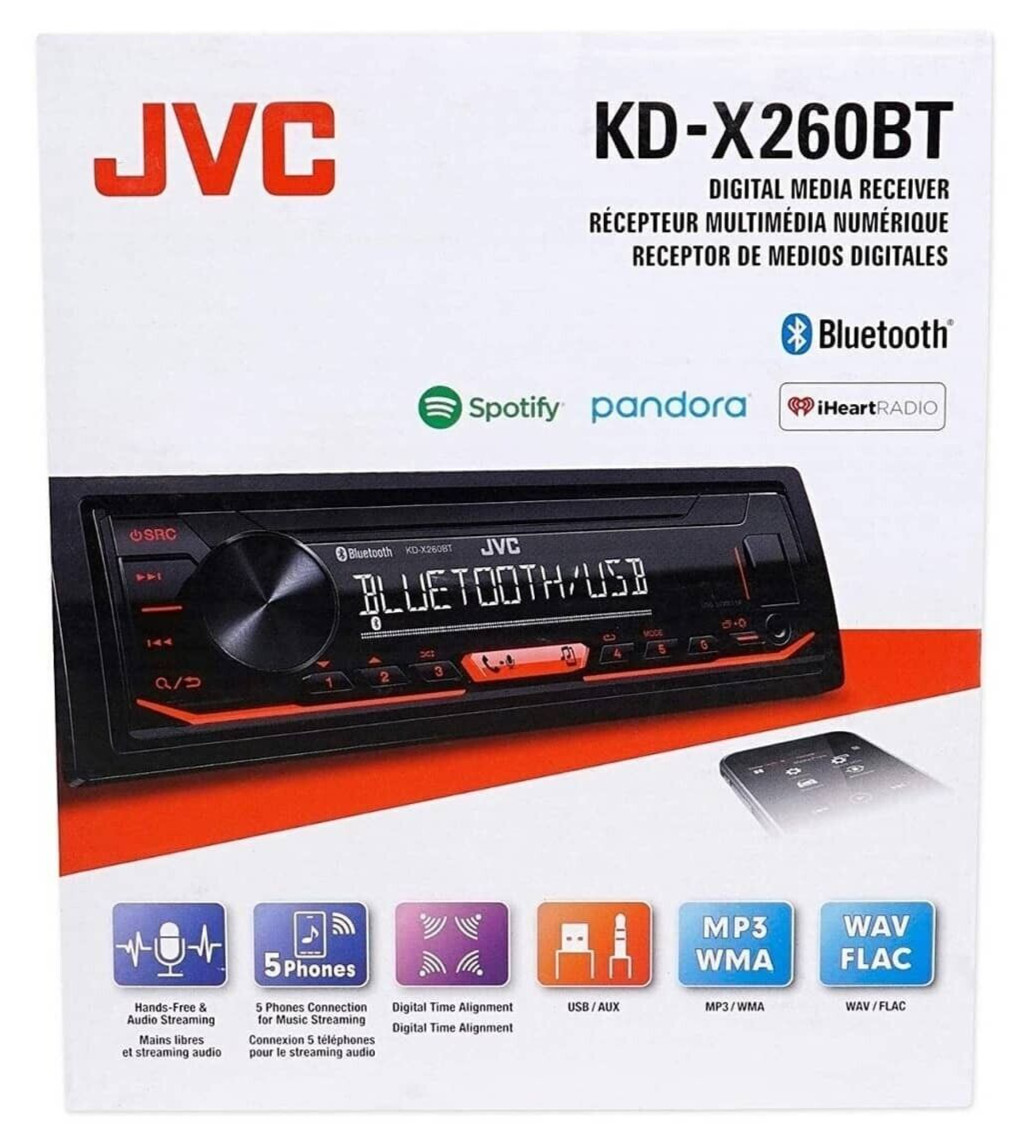 JVC KD-X260BT Bluetooth Media Player iPhone Android Pandora MP3 USB Aux AM FM