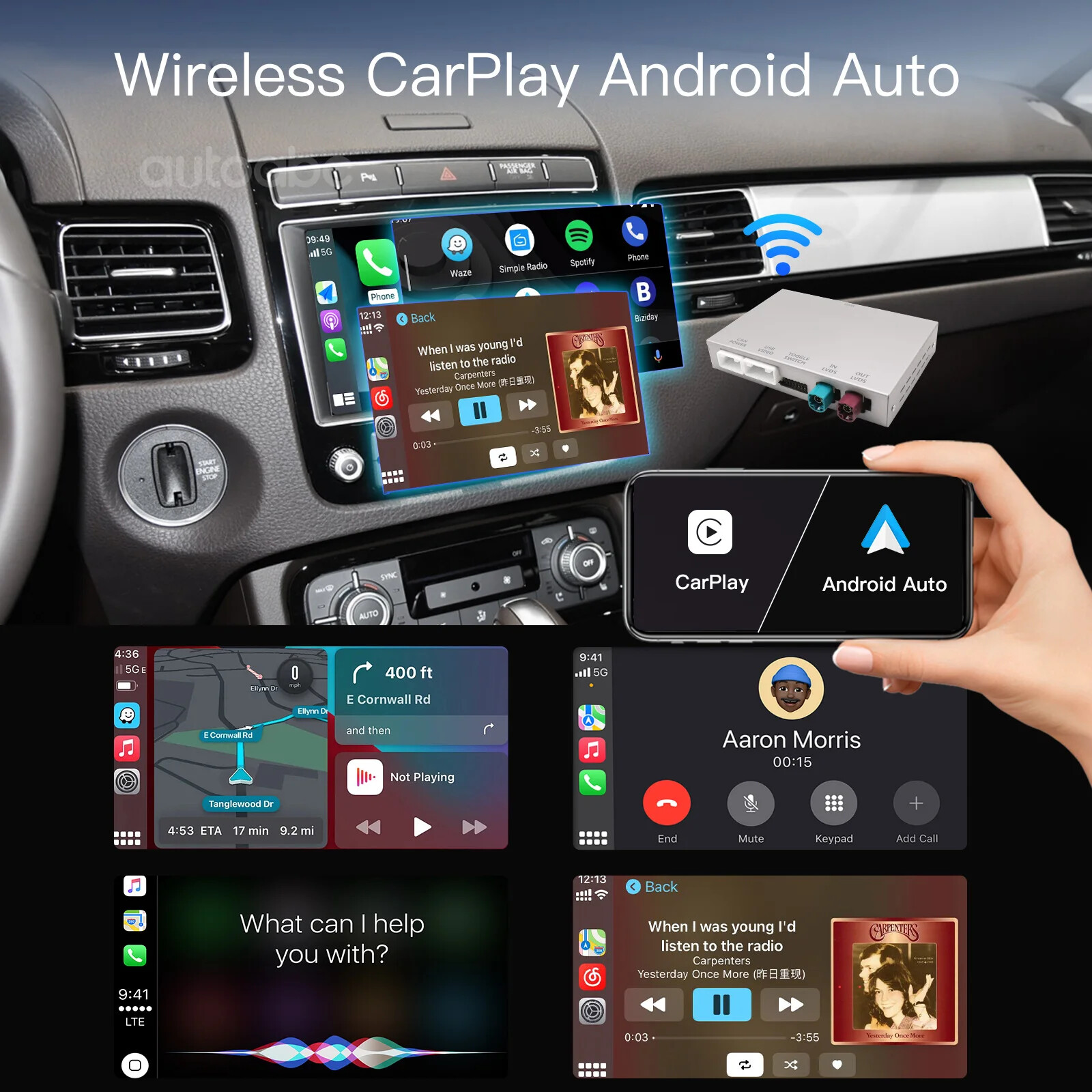 Wireless carplay Android Auto Module for Volkswagen Touareg RNS850 AirPlay Box