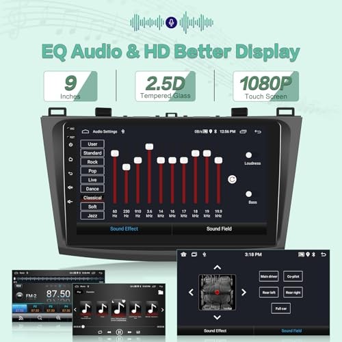[2G+64G] Car Radio for Mazda 3 2009-2013, Android 13 Touch Screen Car Play
