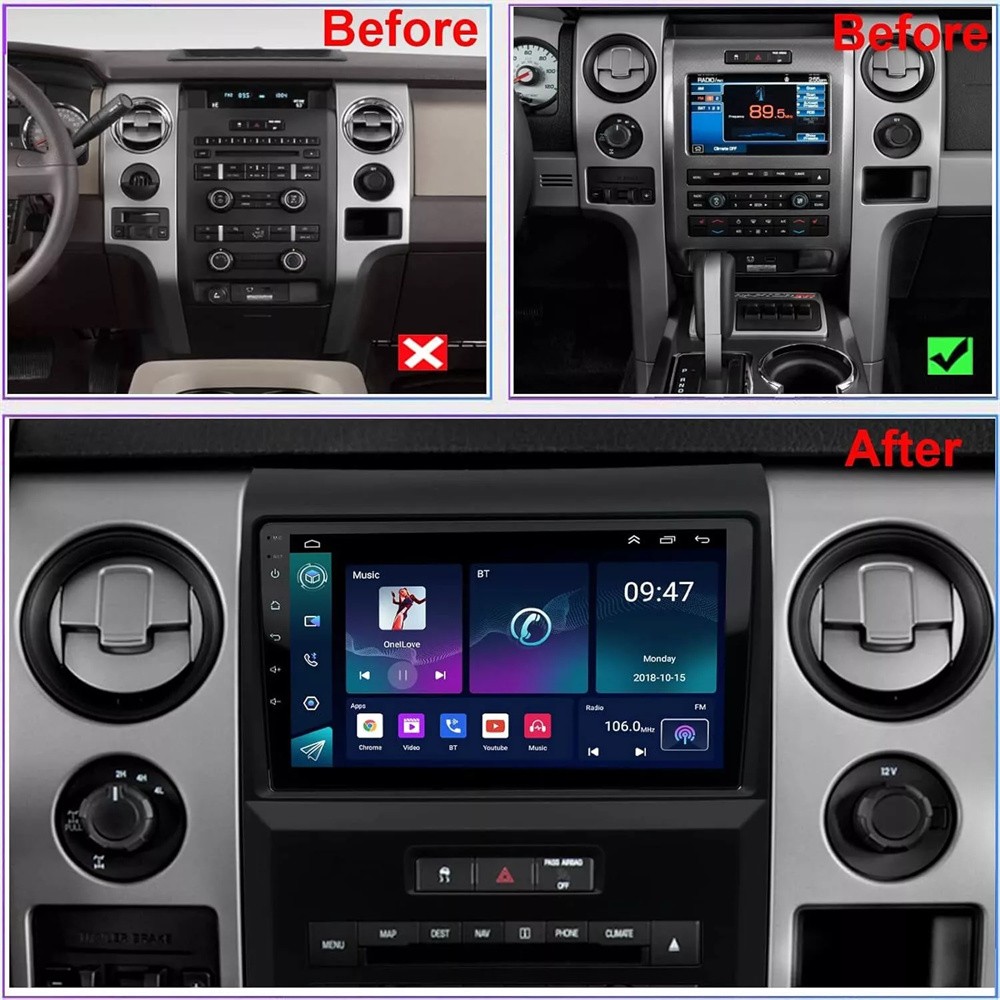 9″ For Ford F150 2009-2014 Android 13 Apple Carplay Car Stereo Radio GPS FM Navi