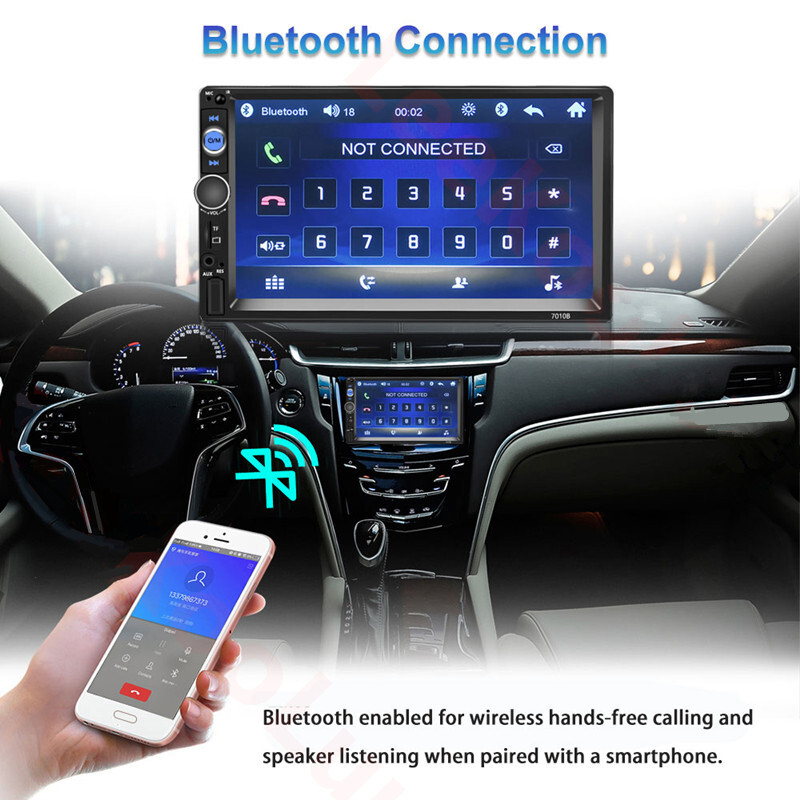 2 Din 7″ HD Touch Screen Autoradio MP5 Stereo Multimedia Audio Player + Camera