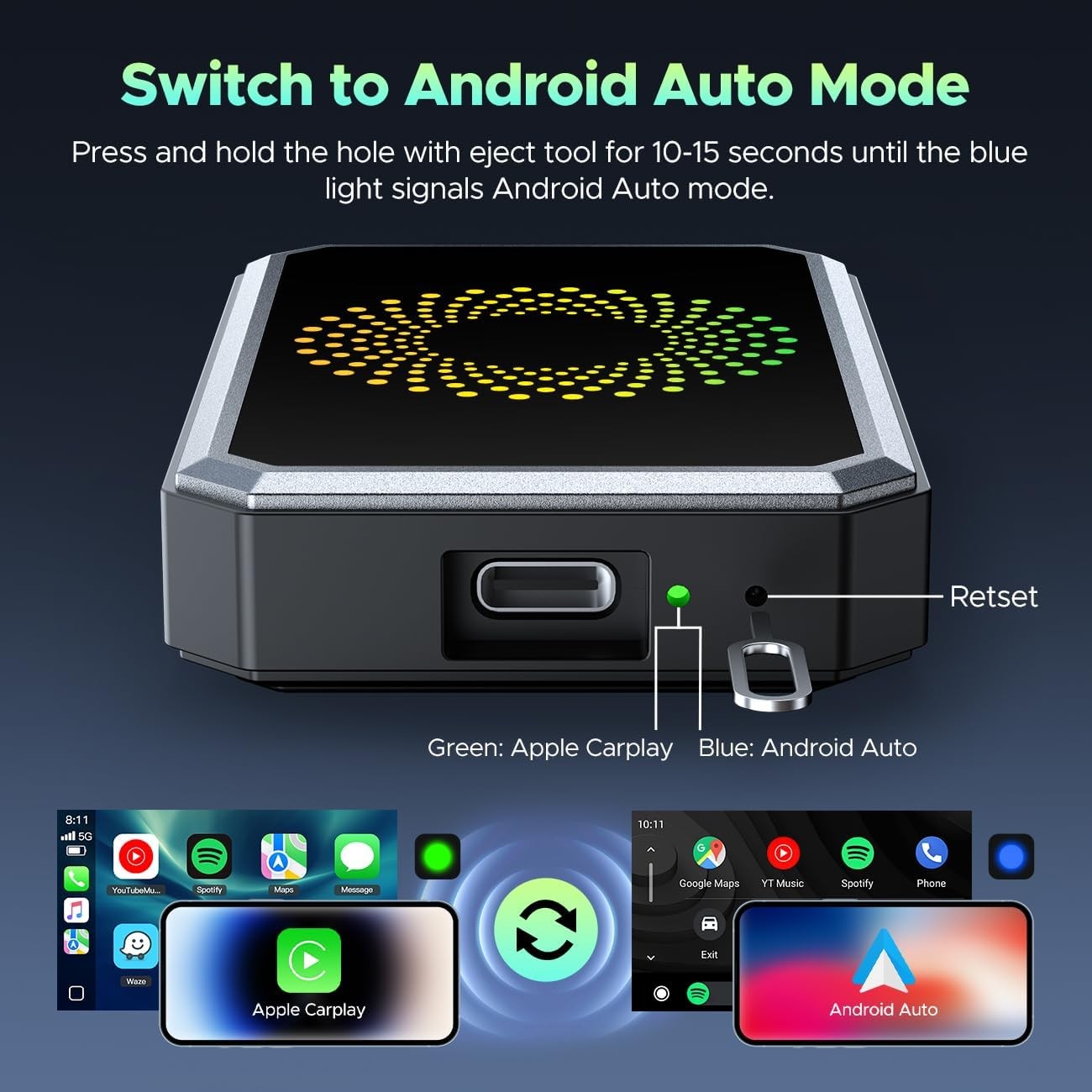 Wireless CarPlay WIFI AI box Android Auto Adapter Converter w/ Netflix YouTube