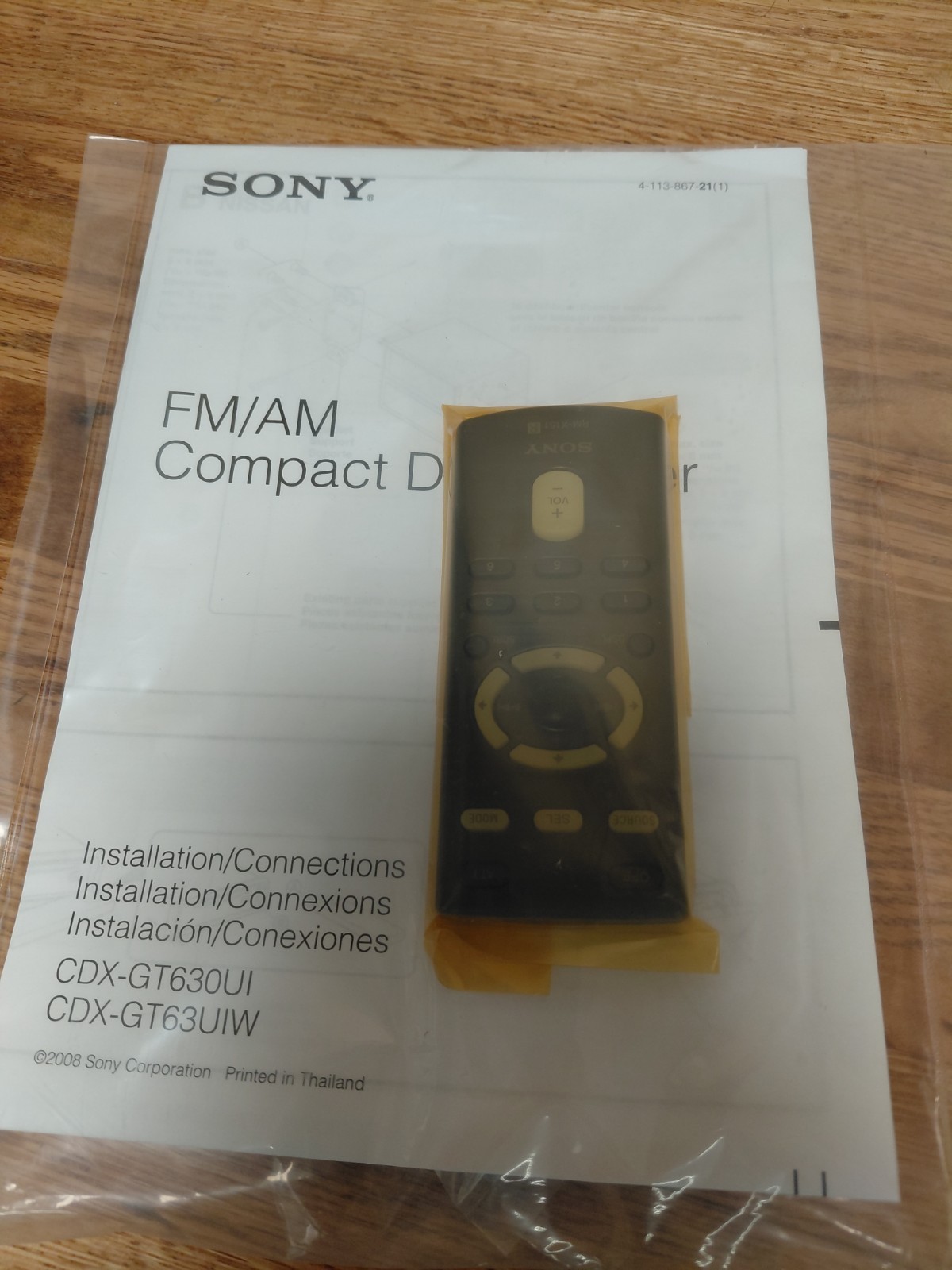 Sony CDX-GT630UI FM/AM Compact Disc Player MP3