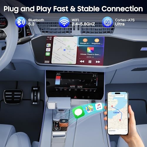 2026 2-in-1 Wired to Wireless CarPlay Android Auto Adapter, USB/Type-C Orange