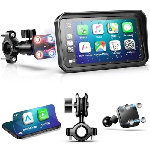 6″ Wireless Motorcycle Carplay with Android 6Inch Screen+Mounting Bracket