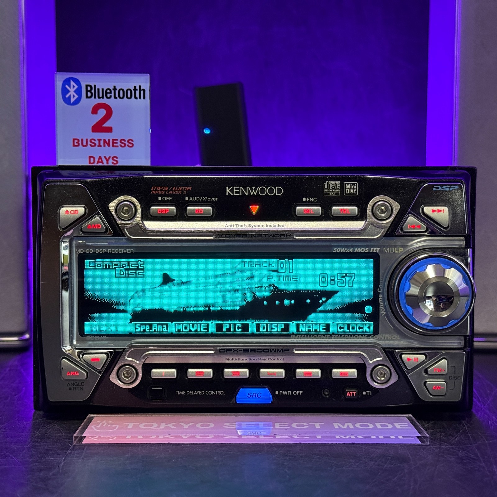 Kenwood DPX-9200WMP 2DIN Car Audio CD MD Player Added Bluetooth JDM DSP In Stock