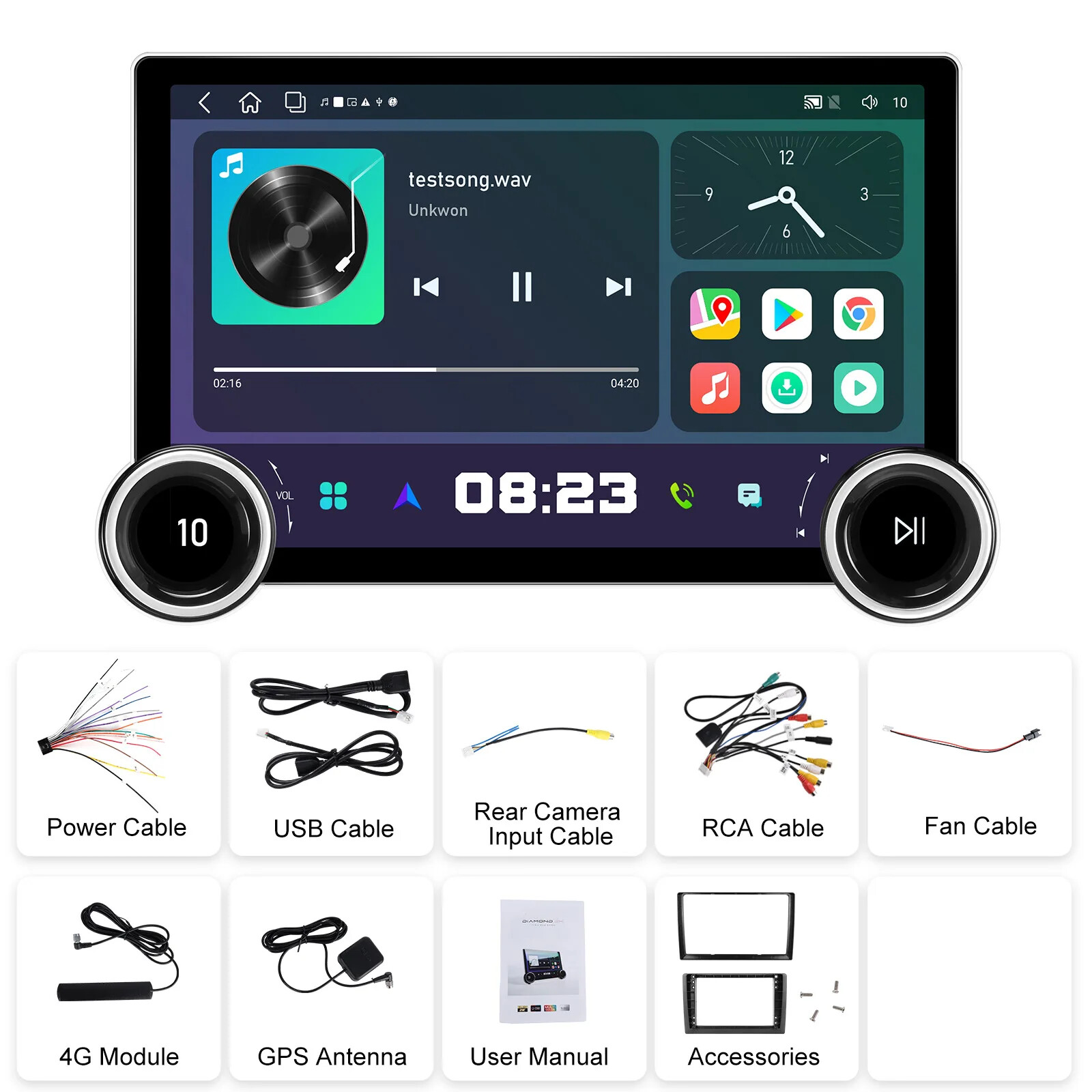 10.1 Inch Double-knob DSP RDS Car Play Radio Stereo DVD Multimedia Player
