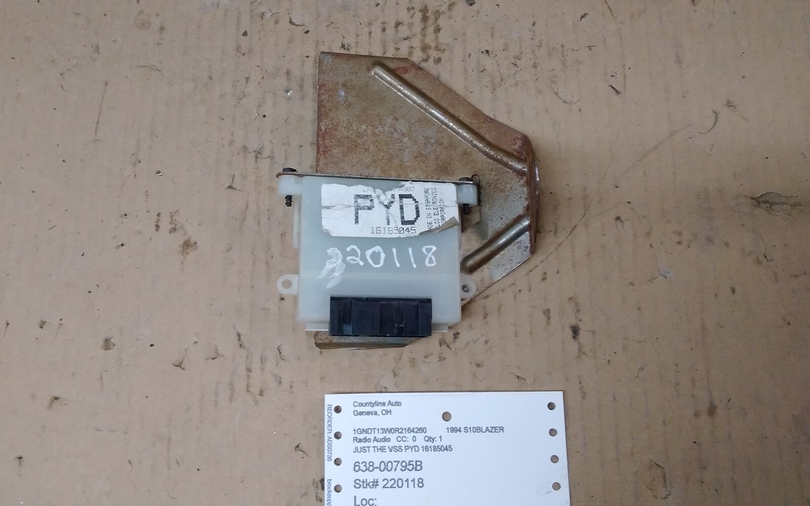 1994 CHEVROLET S10 BLAZER VSS SENSOR PYD ID-16185045