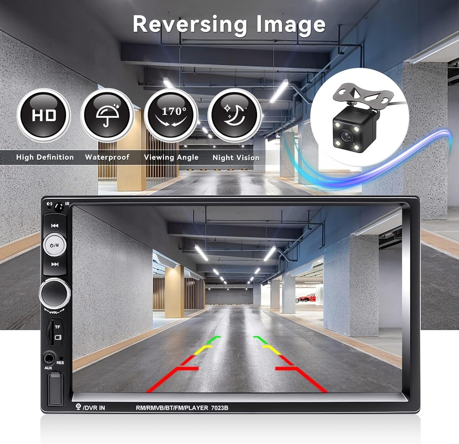 7″ Bluetooth Car Stereo MP5 Player + Backup Camera