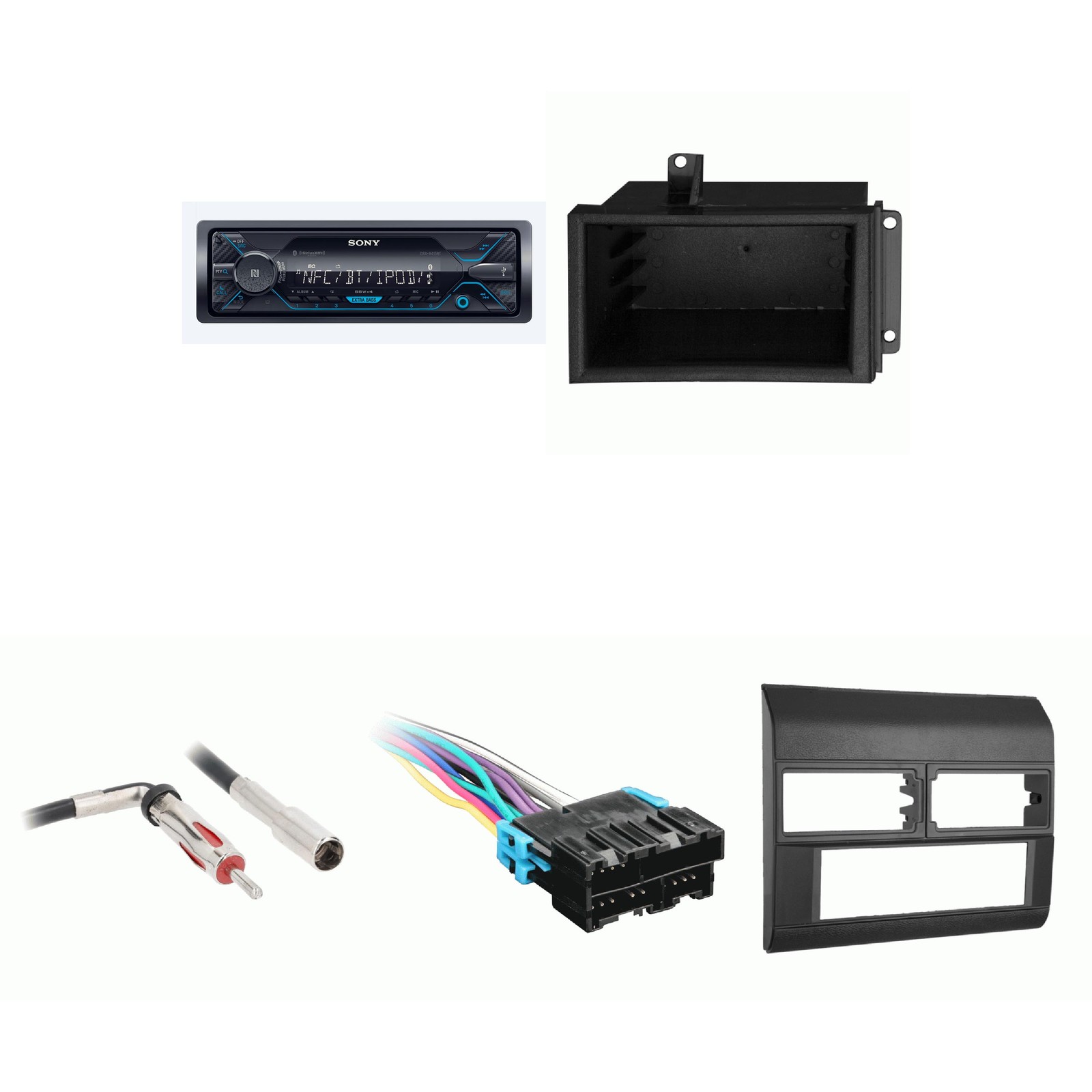 SONY DSX-A415BT Single Din Radio Bundle GRAY Dash includes pocket Compatible …