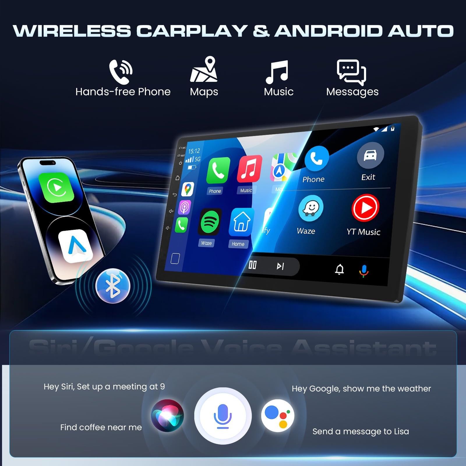 1280*800 Car Stereo Radio for Ford Focus 2005-2007 Carplay Screen Android Auto