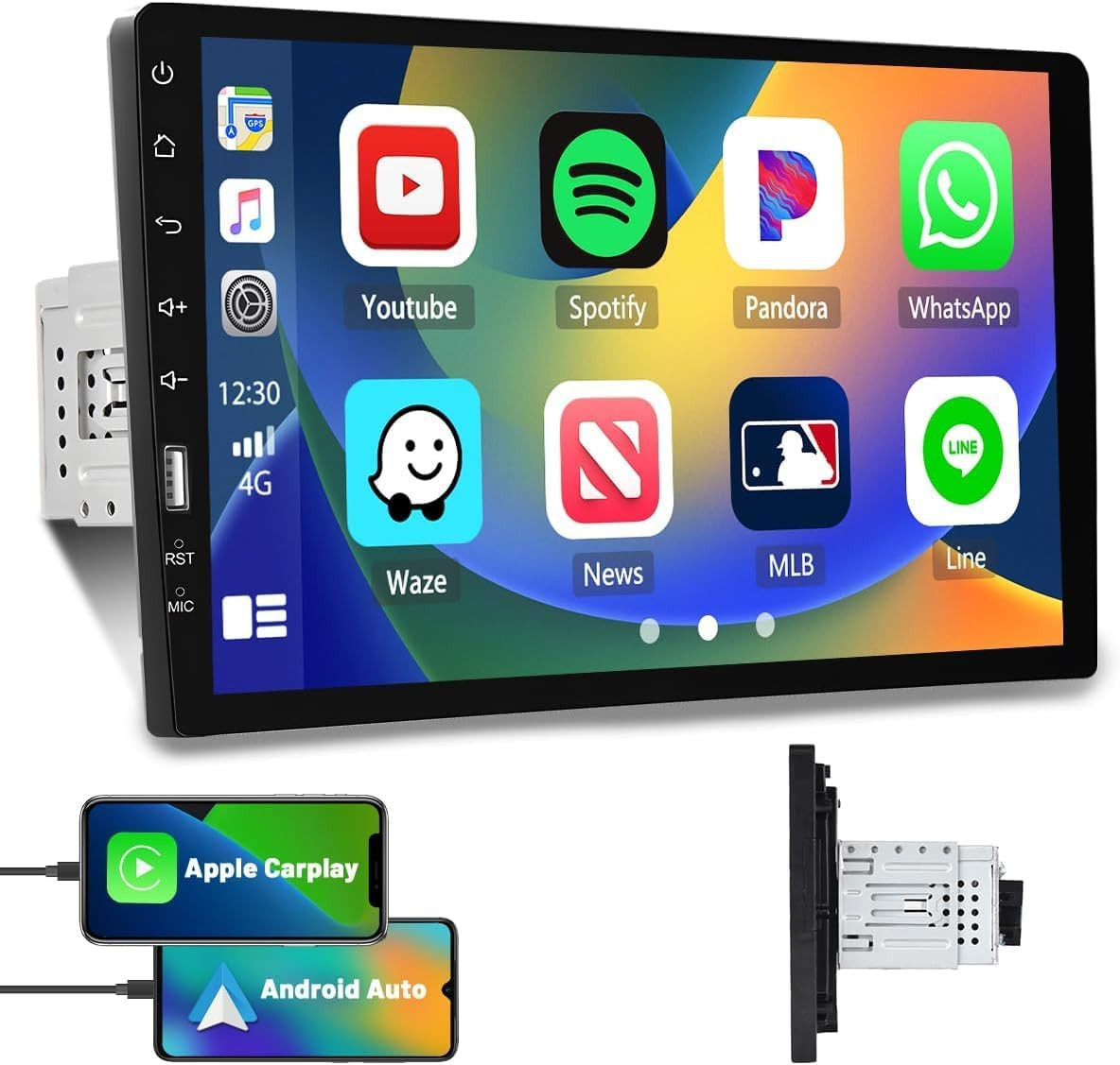 Radio Estereo De Pantalla Para Coche Carro GPS WiFi Tactil Single Din Bluetooth