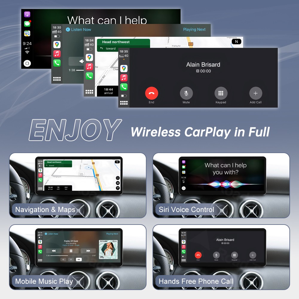 Wireless CarPlay Multimedia Touch Screen For Benz A GLA CLA B Class W246 4.5/4.7