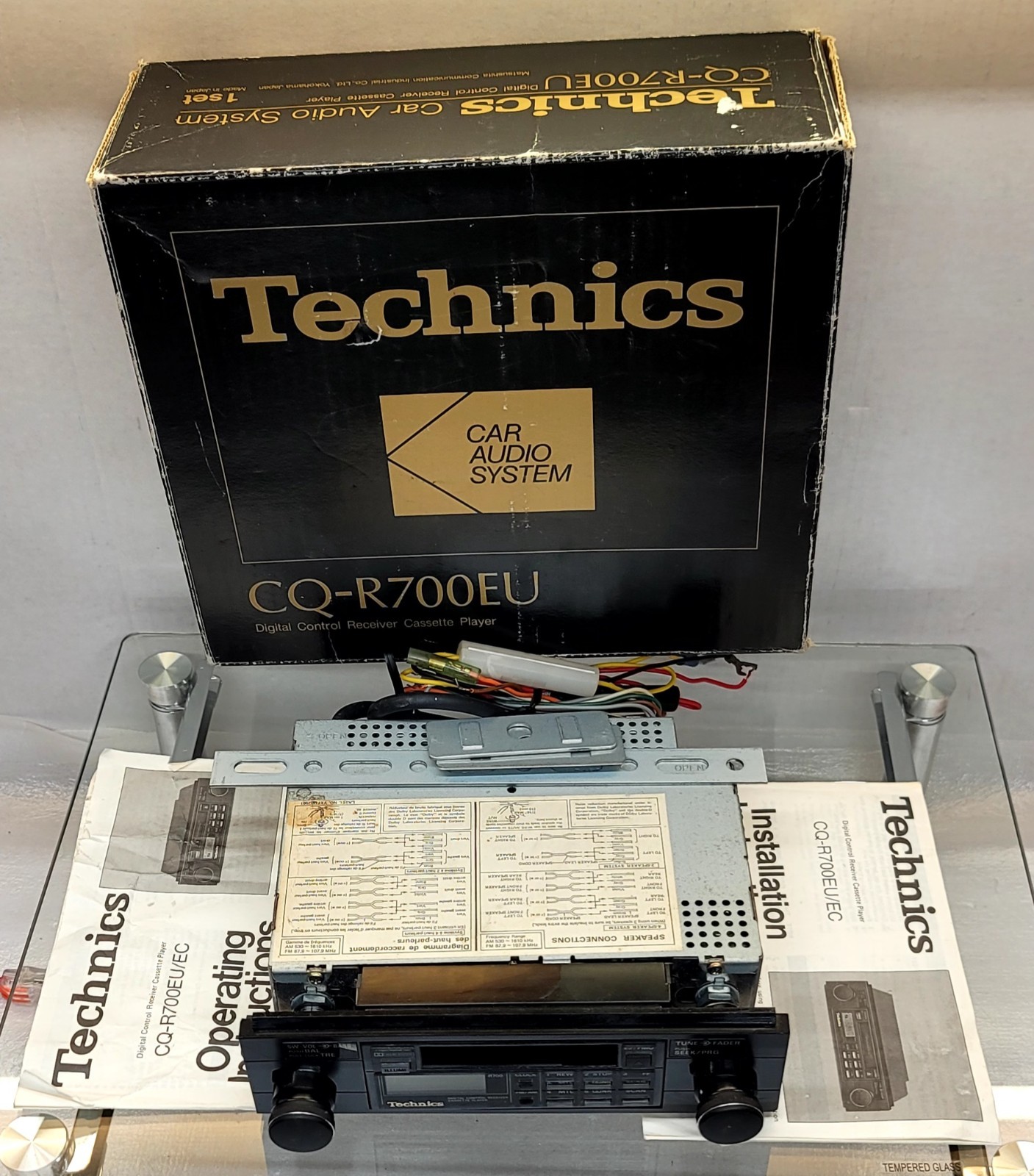 TECHNICS ALPHATUNER Car Stereo Cassette Deck Radio FM-AM CQ-R700EU See video