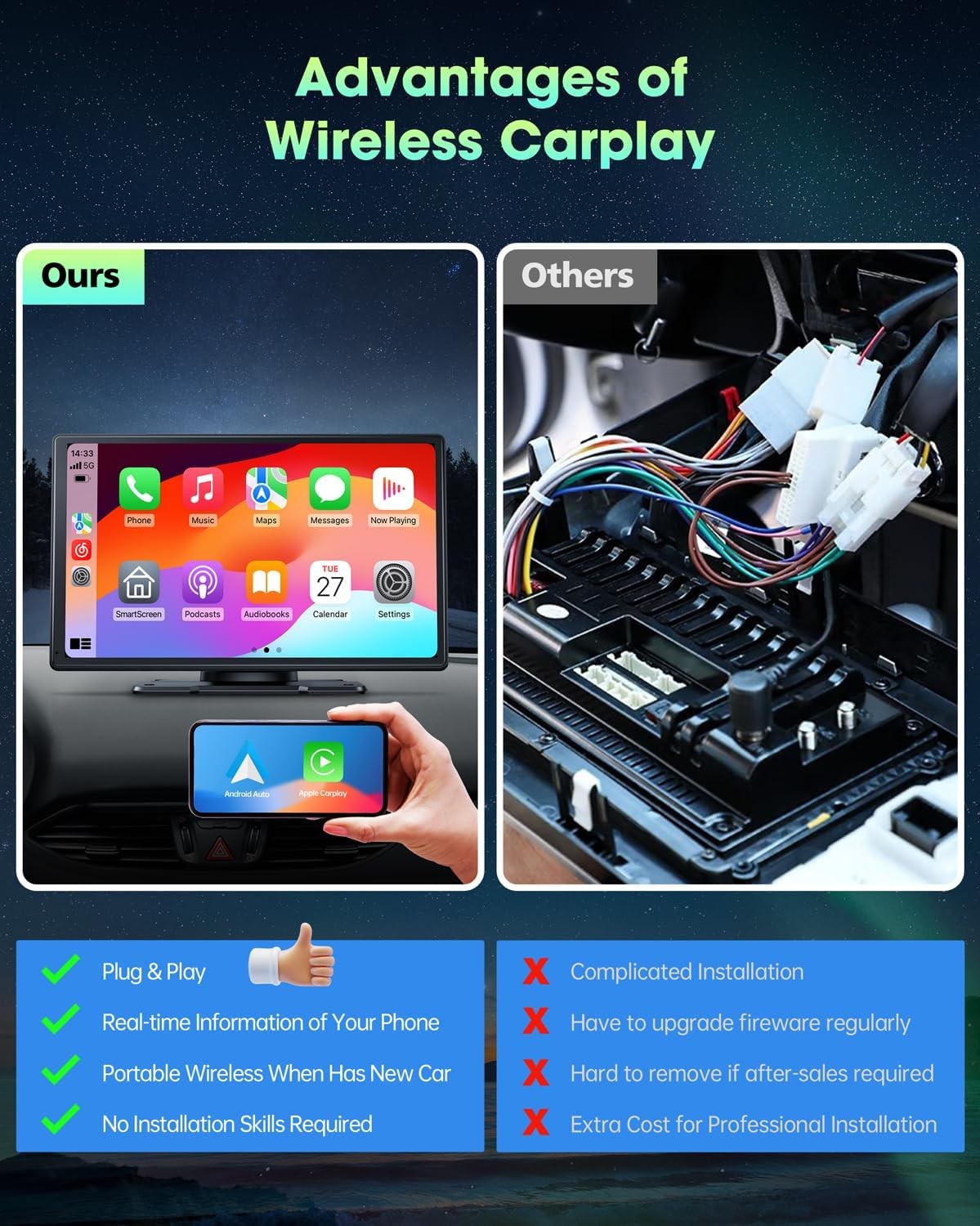 9″ inch Touch Screen Car Stereo Radio Wireless Apple Carplay Android Auto GPS