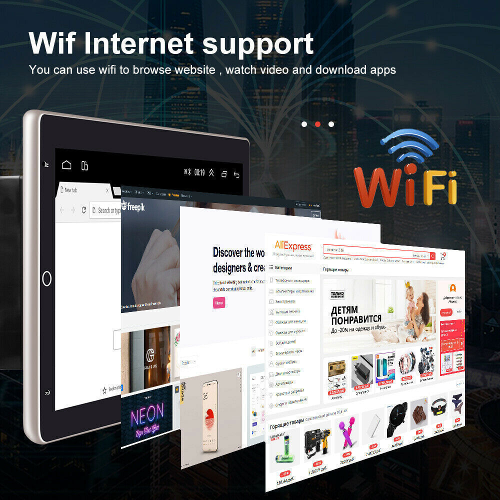 Android 15 Car Stereo Radio GPS Wifi Double 2 Din Touch Screen Player 10 Inch