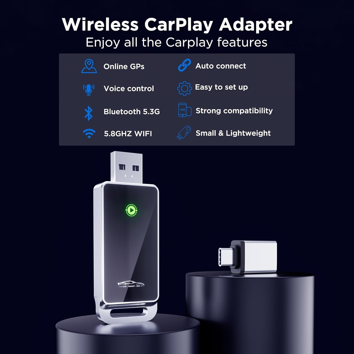 NEW Wireless CarPlay BY967D SEALED Plug and Play No Latency Wired to Wireless