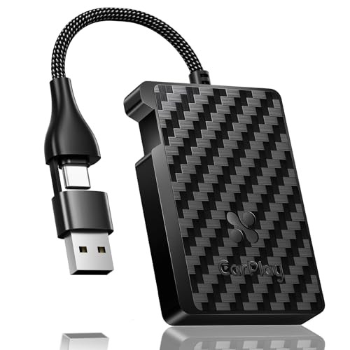 Apple CarPlay Wireless Adapter, Convert Wired CarPlay to carbon fiber color