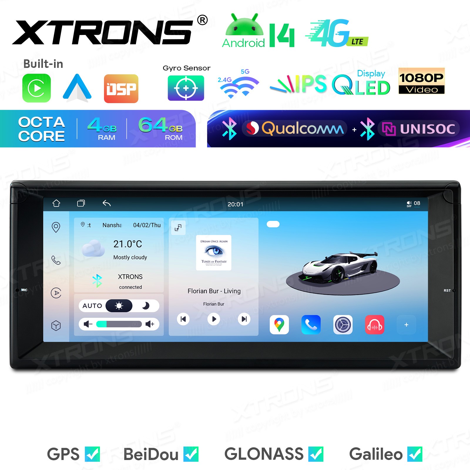 Android 14 Car Stereo For BMW E39 M5 E38 10.25″ QLED 4G 64G CarPlay Android Auto