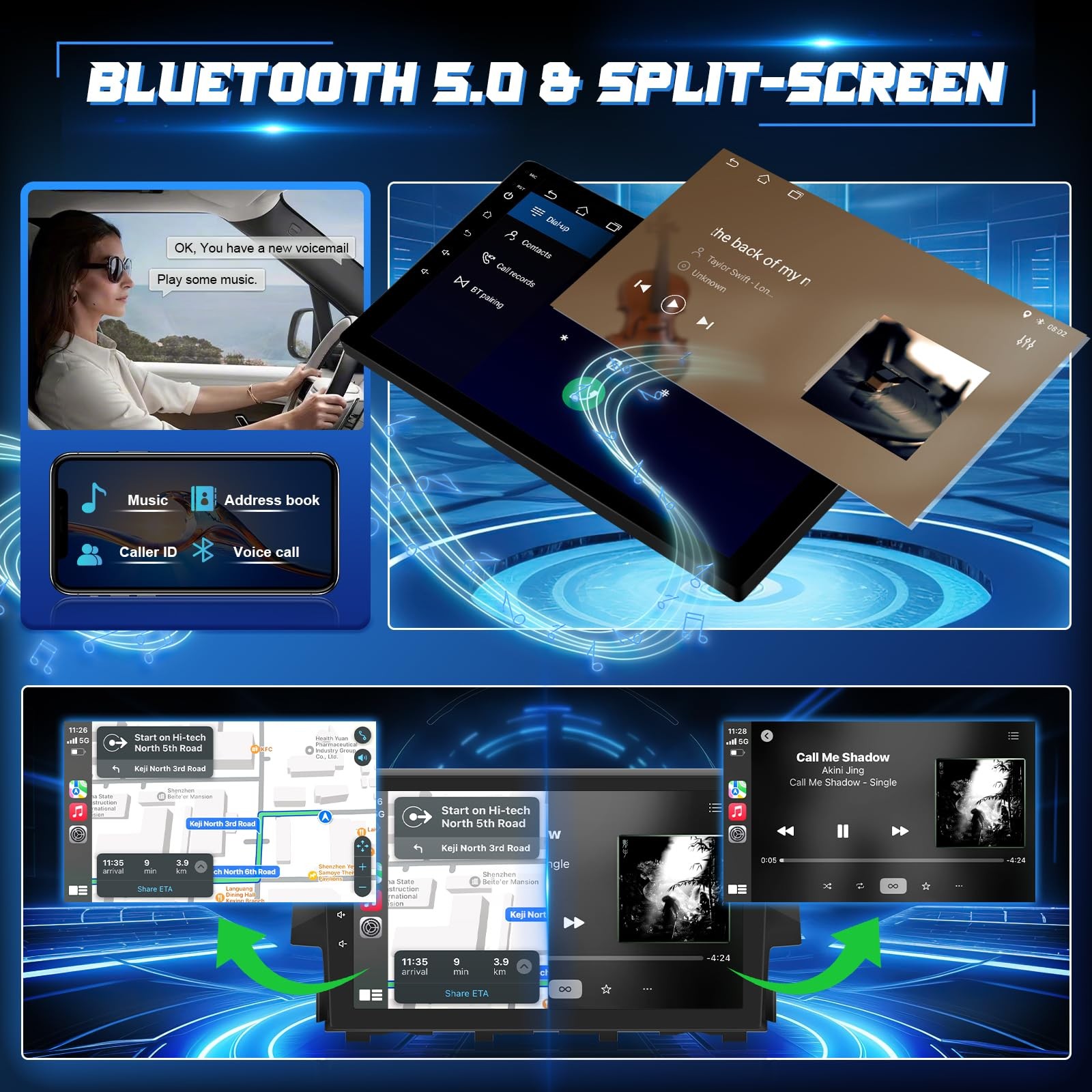 64G Car Stereo Radio for Honda Civic 2016-2021 Screen Carplay Auto 1280*800 GPS