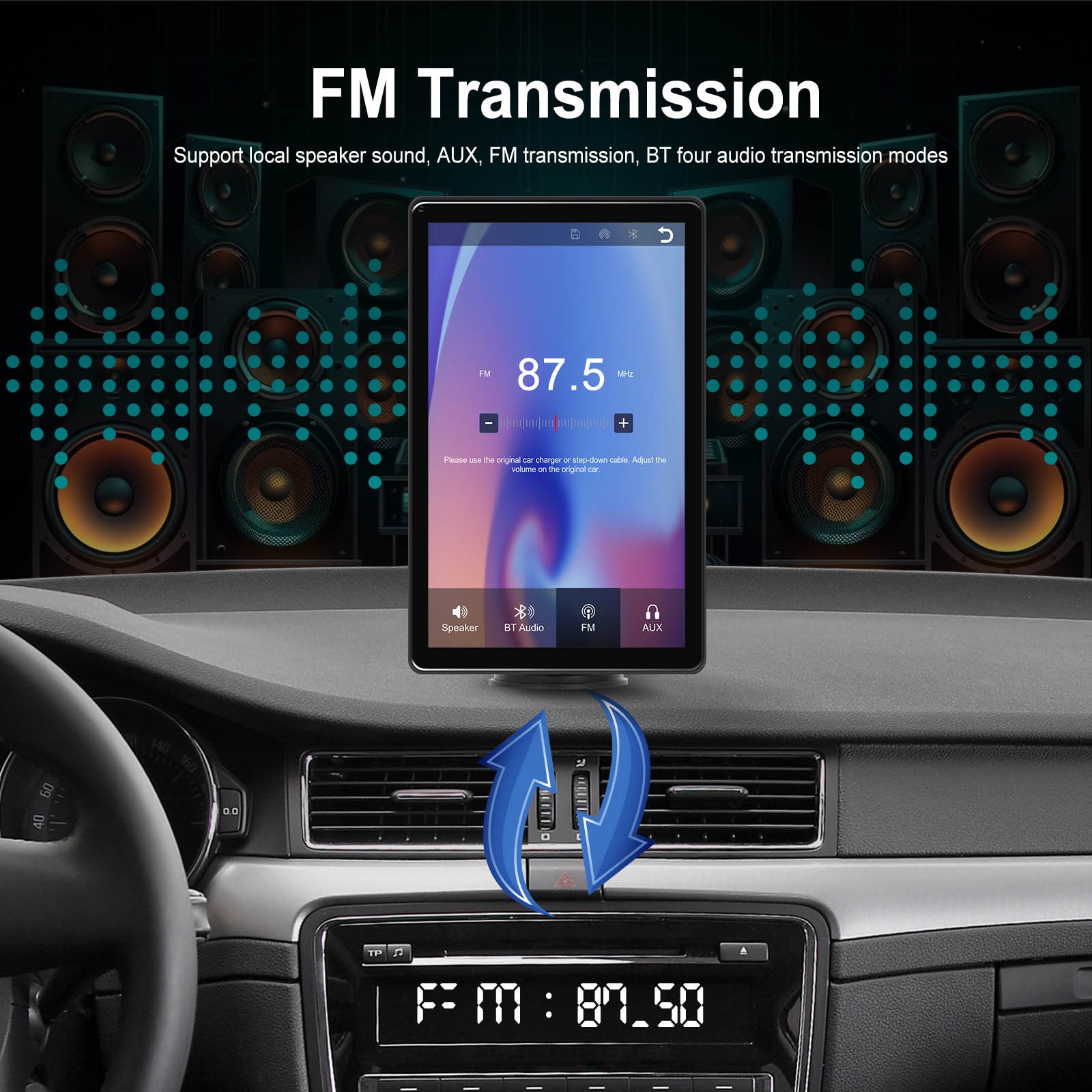 8″ Touch Screen Apple CarPlay Android Auto Horizontal Vertical Switching Display