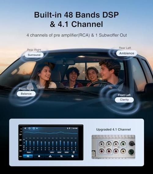 7″ HD Touchscreen Double Din Android 2+32G Car Radio Stereo Full Screen
