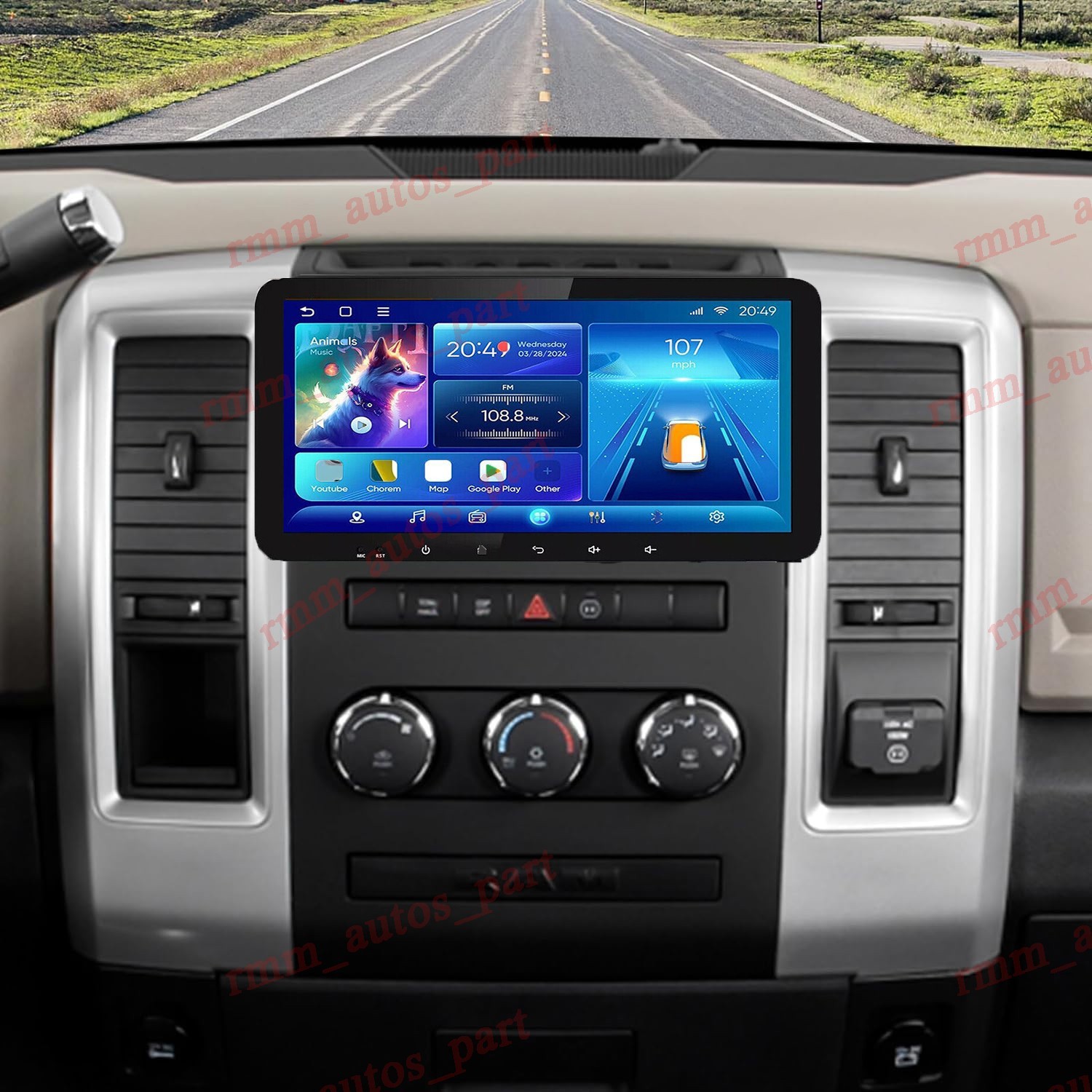 10.33″ Radio Stereo For 2003-2005 Dodge Ram 1500/2500/3500 Carplay Android 14