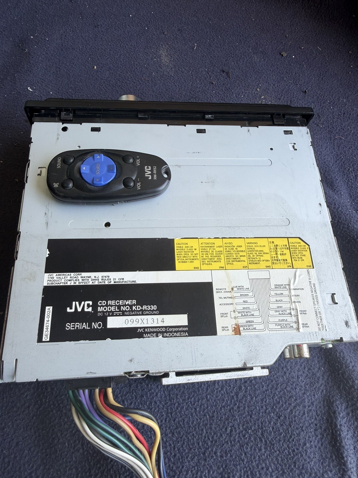 JVC KD-R330 Detachable Face CD Receiver AM/FM 50Wx4 Car Stereo with remote