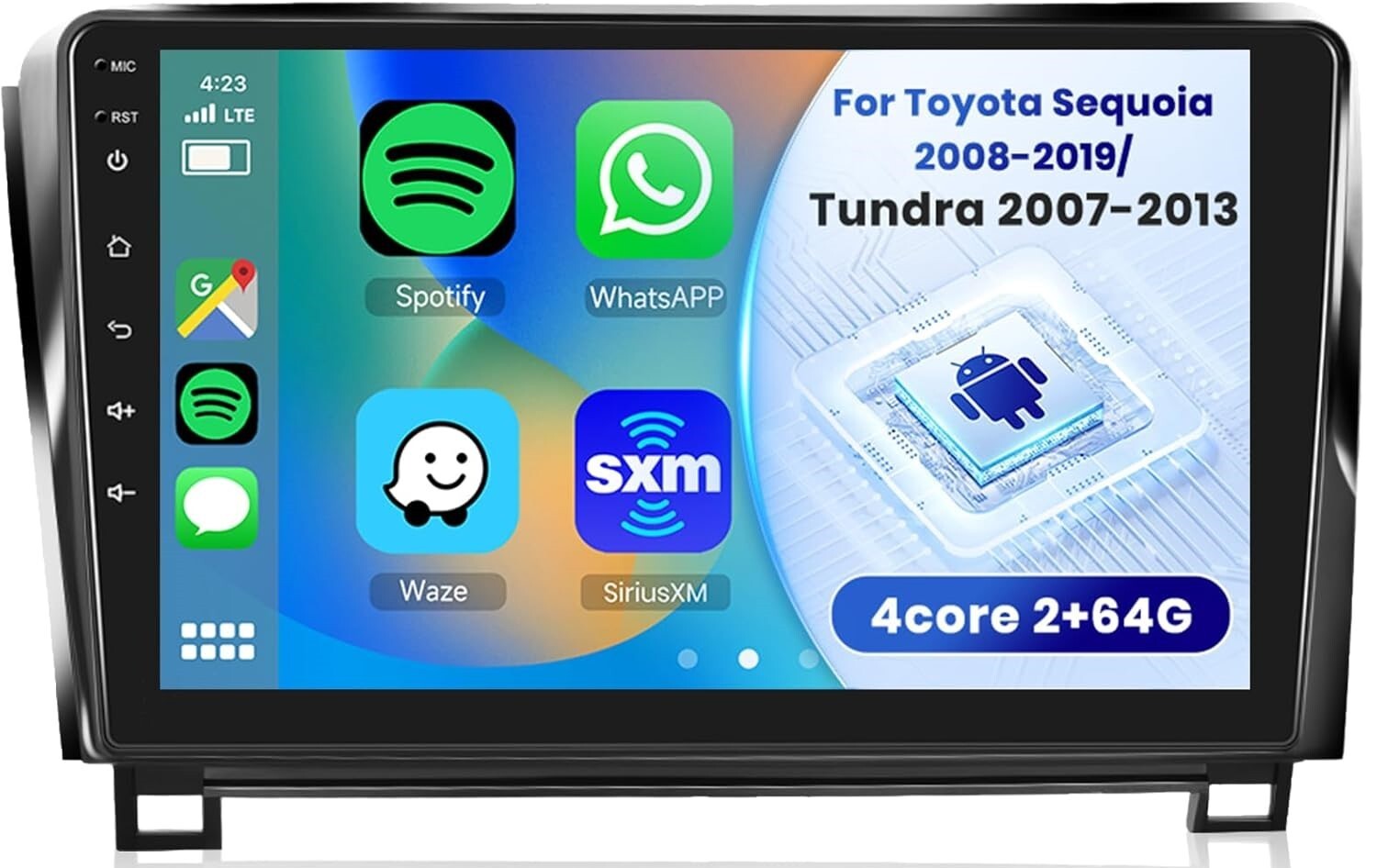 Wireless Carplay Android Auto 10.1”Touch Screen Bluetooth Car Audio GPS WiFi+AHD