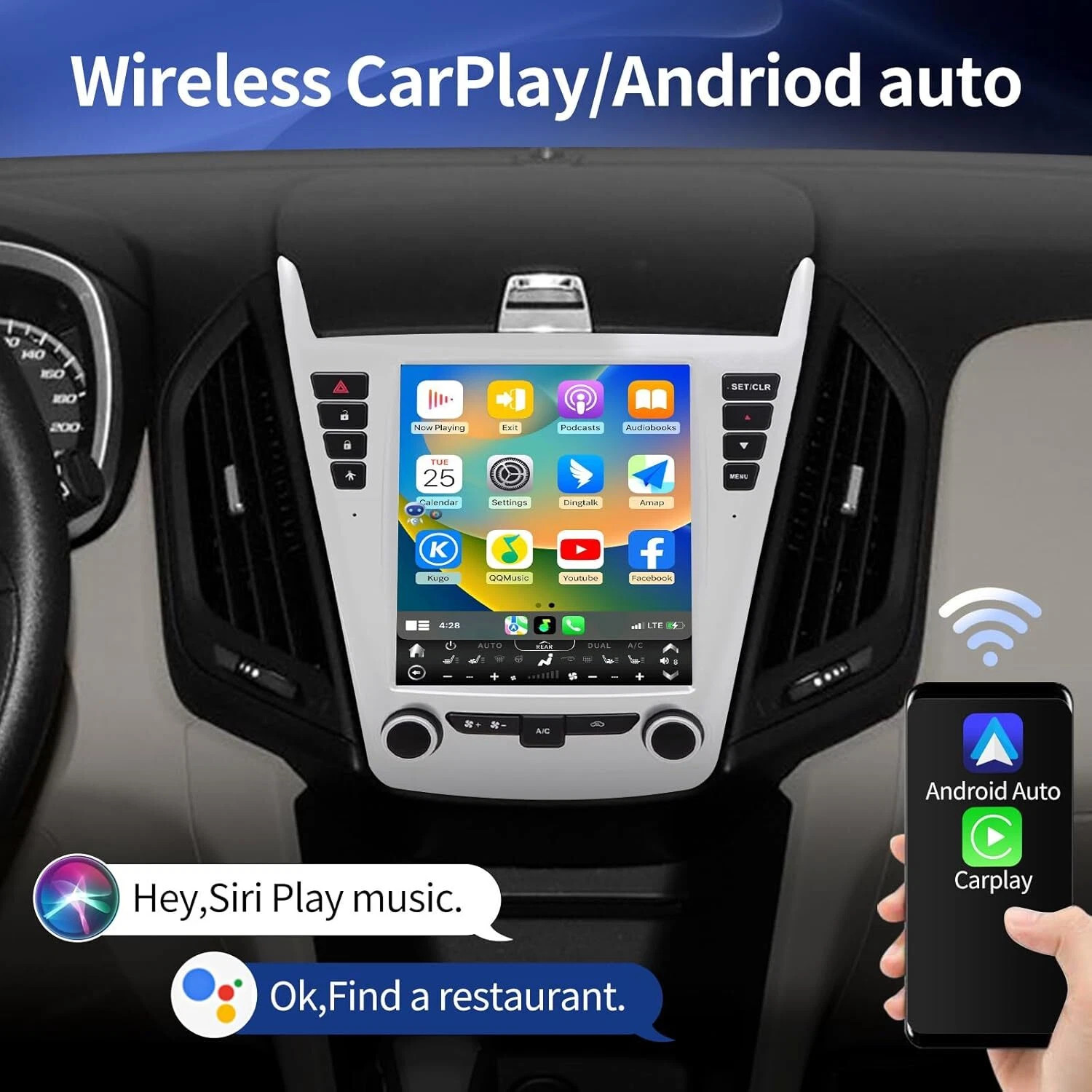 For Chevrolet Equinox 2010-2016 Android Car Radio Stereo GPS Navi Carplay 4+64G