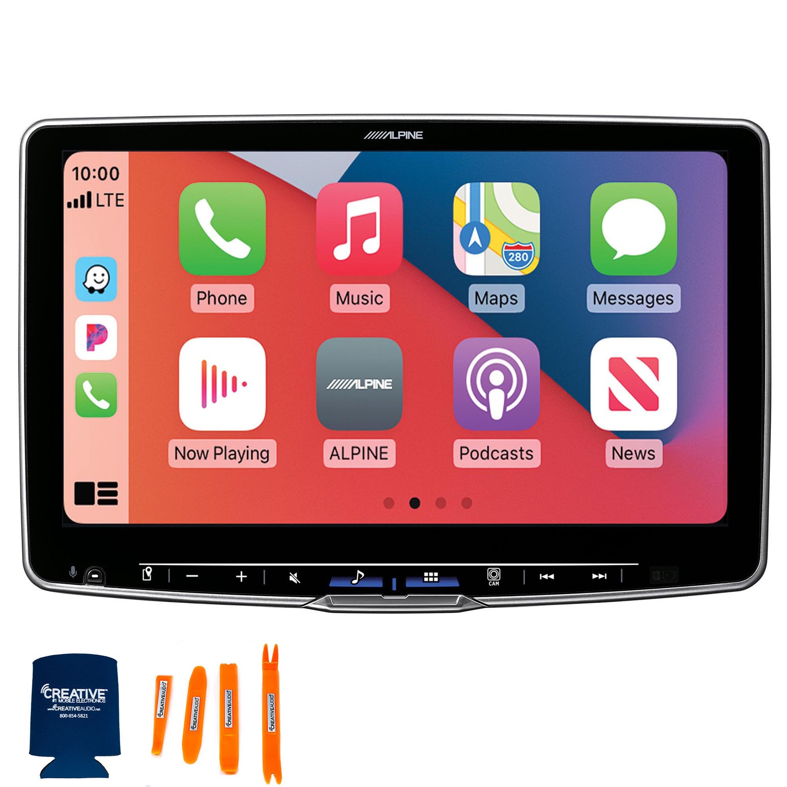 Alpine Halo11 ILX-F511 CarPlay/Android Auto Receiver + amp & knob
