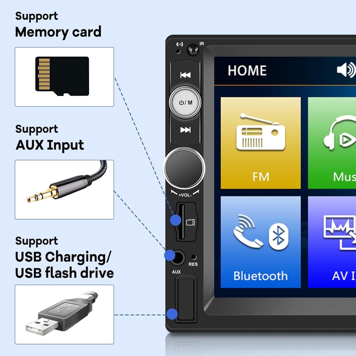 Double Din Car Stereo with Reverse Camera 7 inch Touch Screen 2 Din Car Radio…