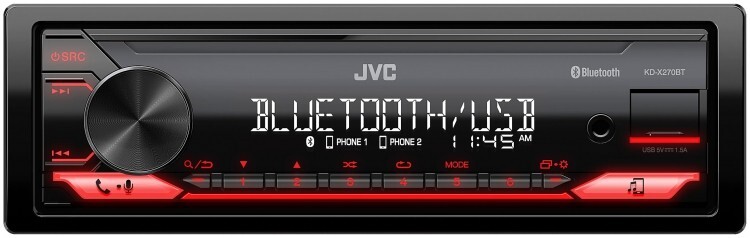 JVC KD-X270BT 1-DIN Digital Media Receiver Bluetooth USB 13-Band EQ AM/FM Radio