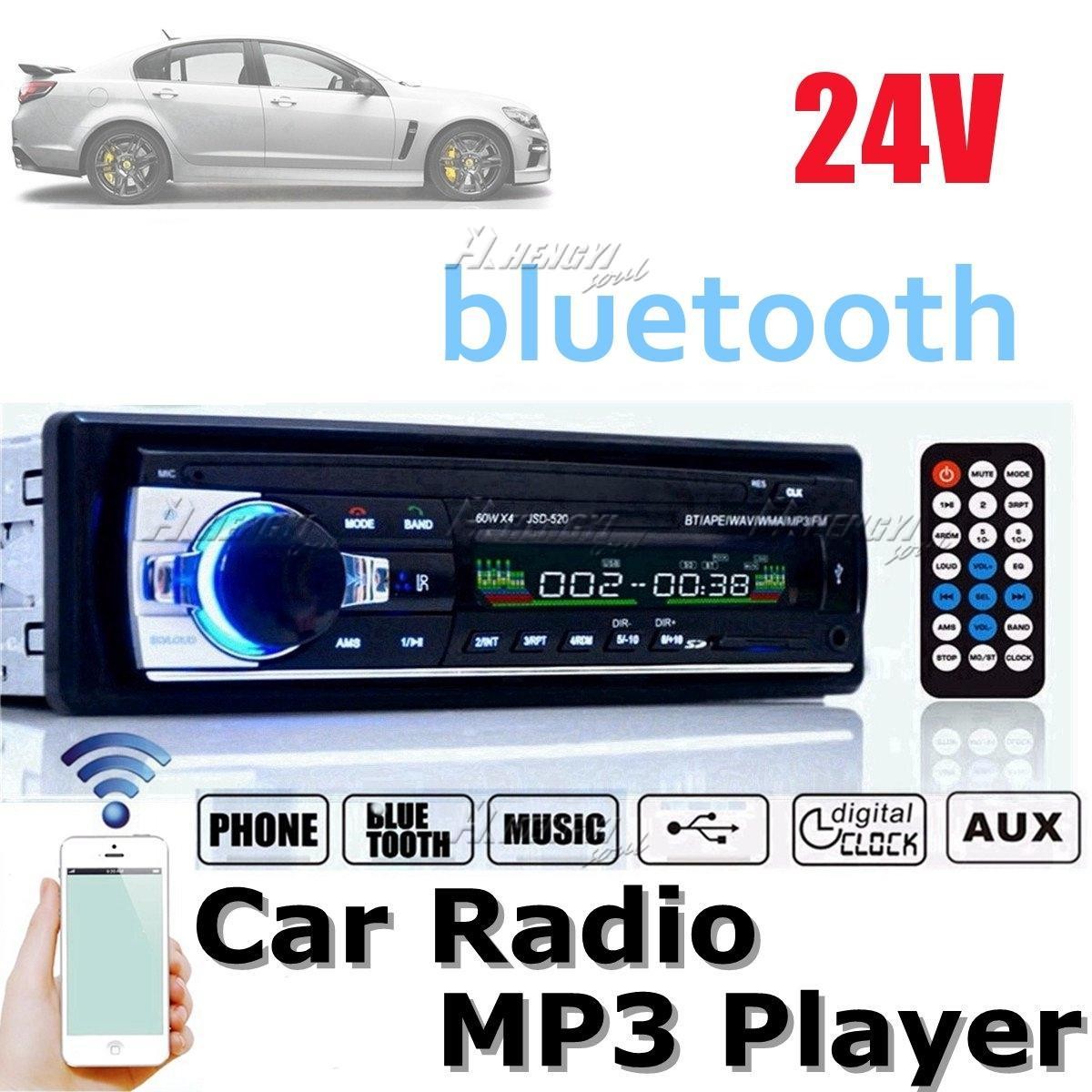 Car Radio Stereo 1Din Bluetooth FM Audio Head MP3/USB/SD/AUX In-Dash Unit Player