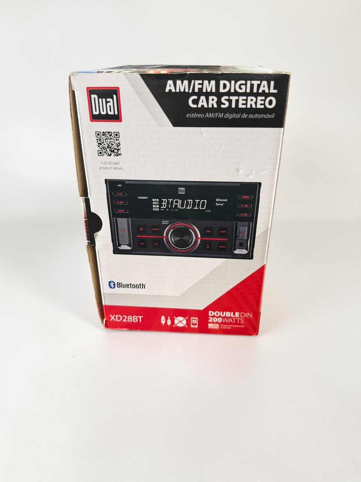 Dual Electronics XD28BT, Car Stereo Head Unit Double Din w Bluetooth 7 Character