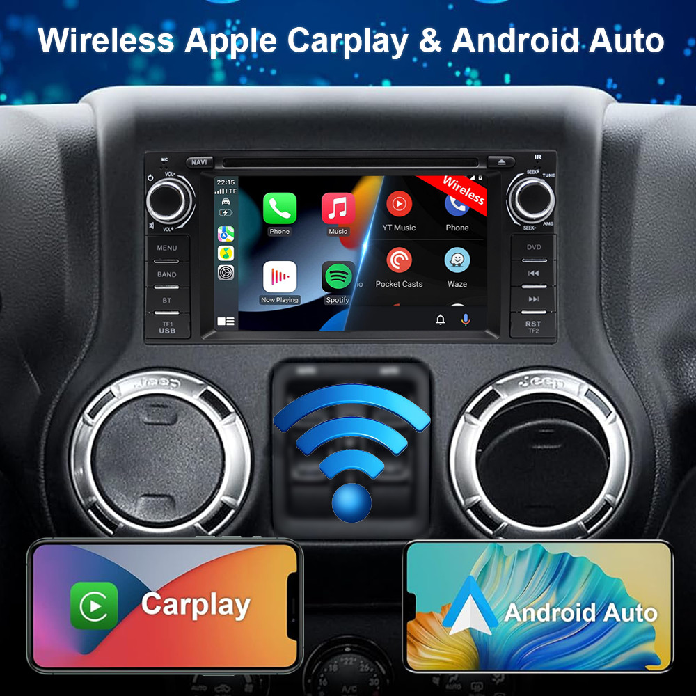 Car Radio Stereo CD DVD Player Carplay For Jeep Wrangler Compass Liberty Patriot